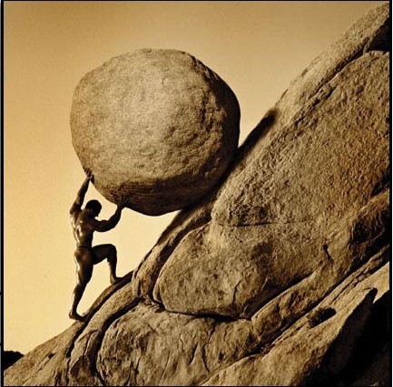 Create meme: Sisyphus, the myth of sisyphus, perseverance