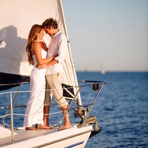 Create meme: romantic couple on a yacht, love on a yacht pictures, lovers on the boat pictures