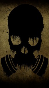 Create meme: skull, gas mask art, dark techno