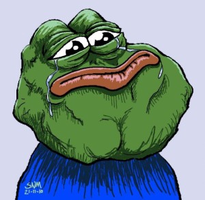 Создать мем: frog pepe, sad frog, frog meme