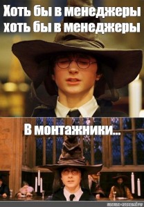 Создать мем: Гарри Поттер, гарри поттер мемы с шляпой, распределяющая шляпа
