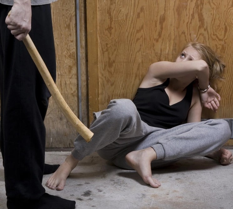 Create meme: wife beats husband, domestic violence, feet 