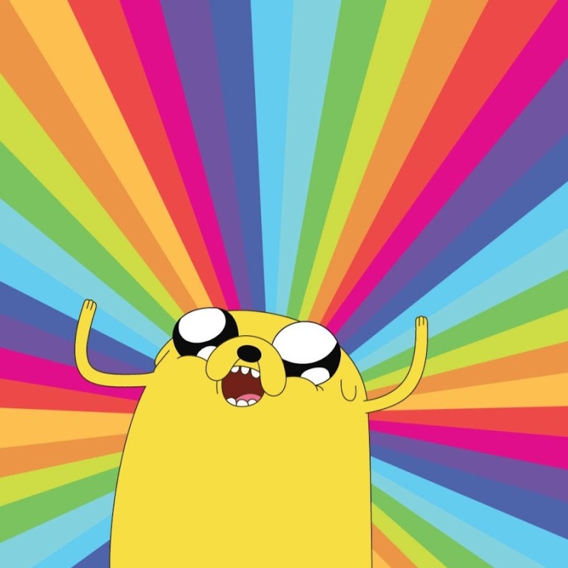 Create meme: rainbow Jake, backgrounds for memes, Jake the dog