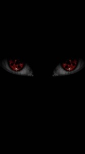 Create meme: dark image, red eyes