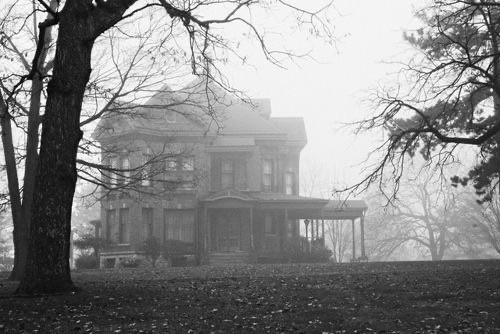 Create meme: the mansion in the fog, abandoned mansion, the lost house