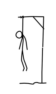 Create meme: stickman, man hanged himself, hanged