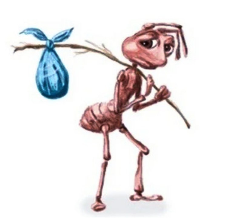 Создать мем: муравей, муравей с мешком мем, муравей рисунок для детей