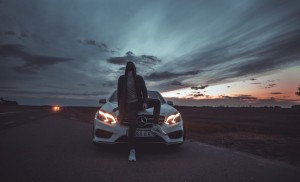 Create meme: Mercedes and the guy in the hood, car, Car