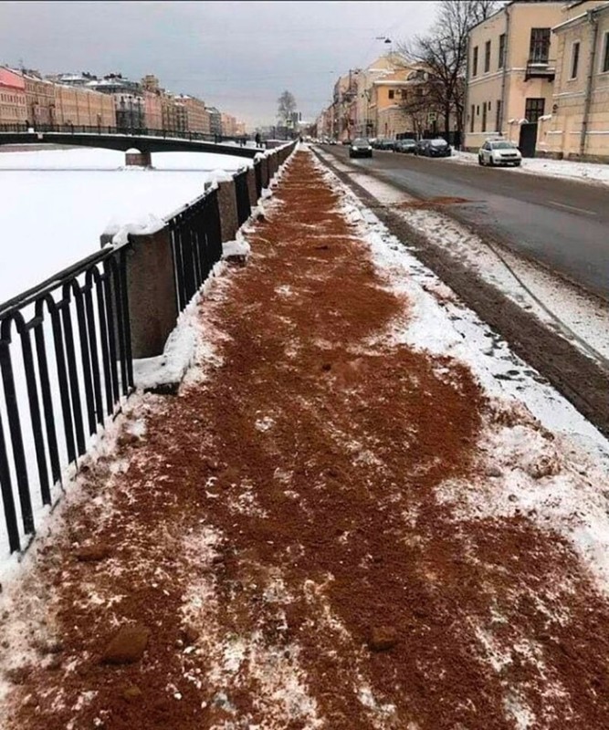 Create meme: dirty snow, sidewalks in St. Petersburg, dirty snow St. Petersburg