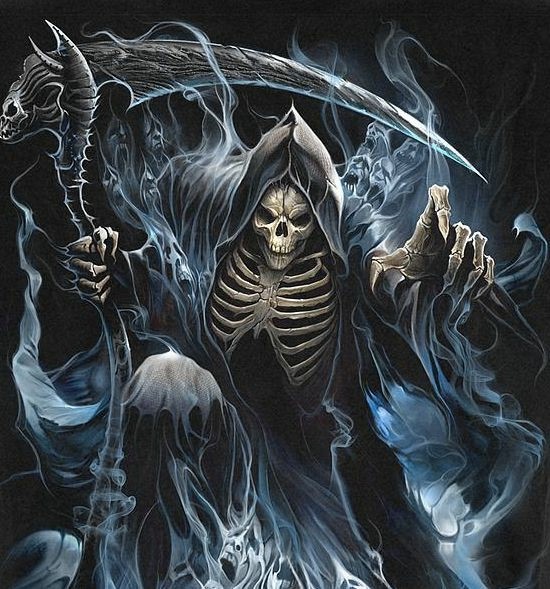 Создать мем: темные арты, скелет с косой, grim reaper