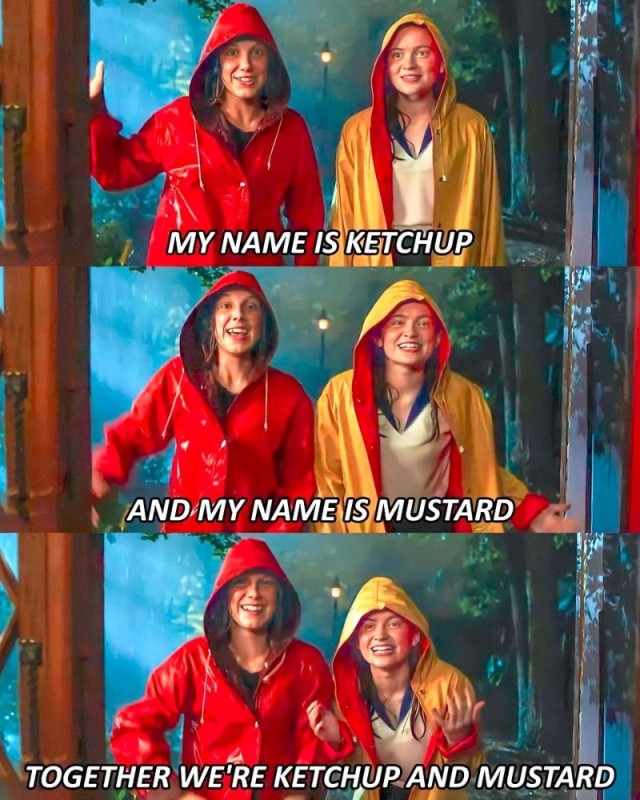 Создать мем: 4 сезон очень странные дела, ketchup and mustard stranger things, крутые сериалы