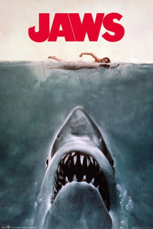 Создать мем: челюсти 1975, челюсти постер, jaws