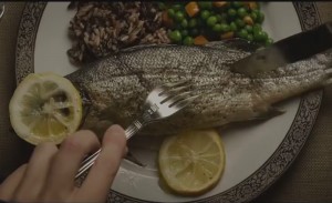 Create meme: baked fish