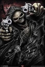 Создать мем: крутые скелеты с пистолетом, скелет с револьвером, скелет с пистолетом