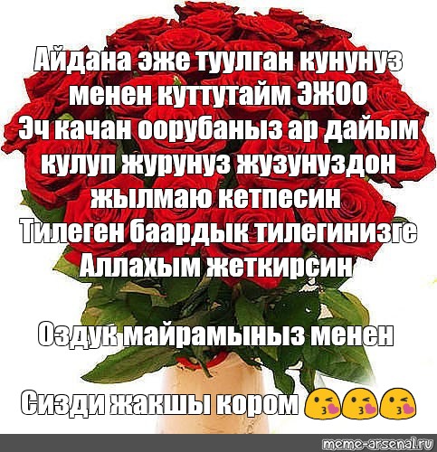 Мем: "Айдана эже туулган кунунуз менен куттутайм ЭЖОО Эч качан оорубан...