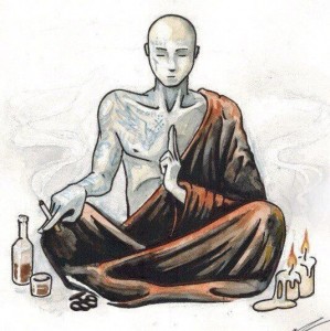Создать мем: медитация эскиз, монах арт, генрих магнус