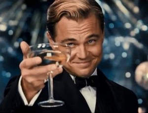 Create meme: Leonardo DiCaprio, Leonardo DiCaprio the great Gatsby, Leonardo DiCaprio with a glass of