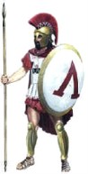Create meme: ancient sparta, greek hoplite side view, the spartan warrior