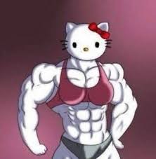 Создать мем: big muscle, hello kitty, хеллоу китти