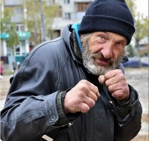 Create meme: homeless Petrovich, the homeless, black bum