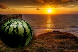 Create meme: watermelon, beautiful sunset, nature sunrise