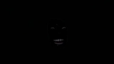 Create meme: face on a black background, Negro laughing in the dark, ebony smiles in the dark