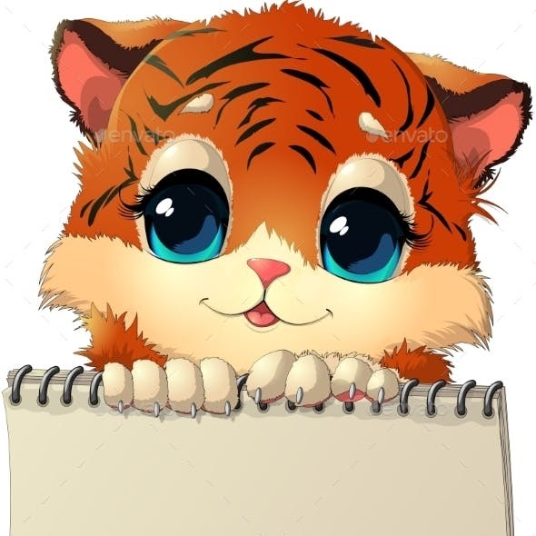 Создать мем: рисунок тигренка, тигр мультяшный, тигренок милый
