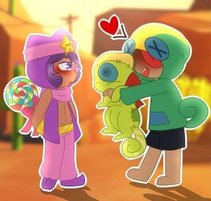 Create meme: Leon and sandy, brawl stars sandy, sandy brawl stars art