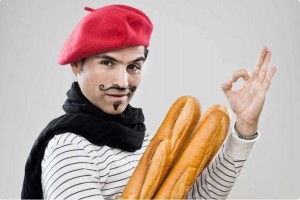 Create meme: French baguette, a Frenchman with a baguette