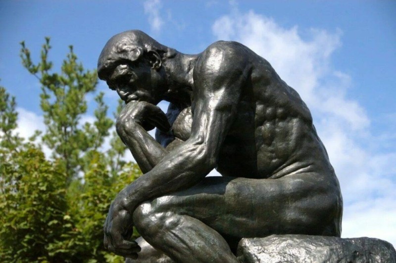Create meme: Rodin's thinker, the thinker Auguste Rodin, Rodin's Thinker is the original