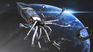 Create meme: squid, robot, science fiction space ship
