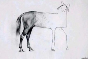Создать мем: рисунки лошадей, недорисованный конь мем, рисунок коня