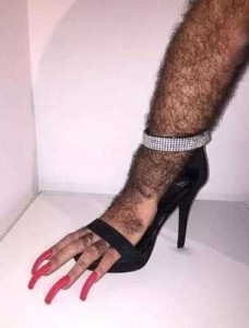 Create meme: long nails, feet