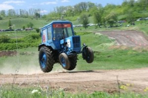 Create meme: traktor, racing on tractors, agricultural