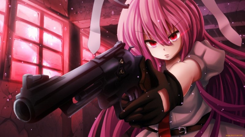 Create meme: anime girls with guns, anime dangerous nyashki, dangerous games