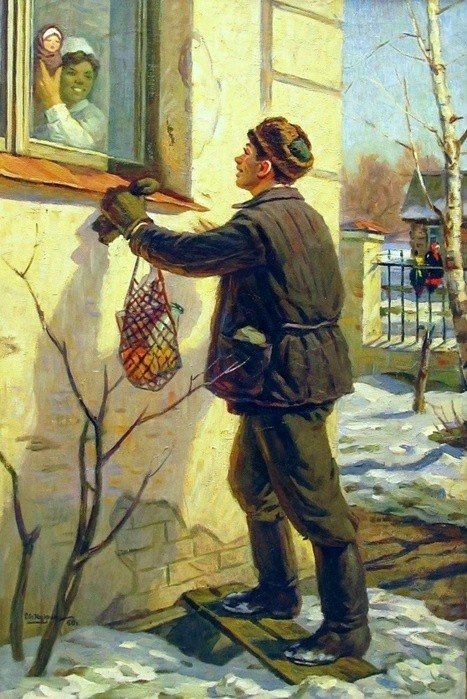 Create meme: paintings of Soviet artists, Soviet painting, Reshetnikov is the artist of the painting