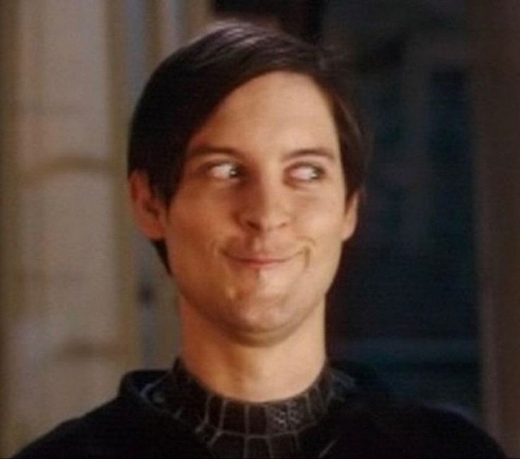 Create meme: Peter Parker Tobey Maguire, Tobey Maguire meme smile, Tobey Maguire smile