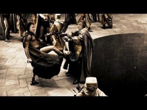 Создать мем: 300 спартанцев яма, спартанцы 300, кадры из фильма 300 спартанцев спарта