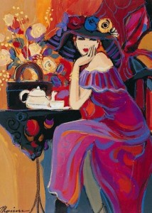 Create meme: Isaac Maimon, tea party, cafe in the paintings of artists