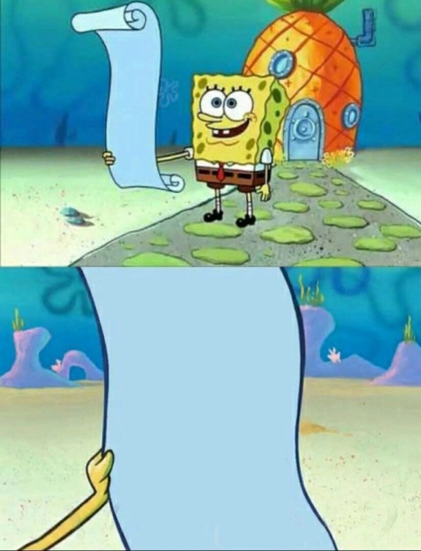 Create meme: spongebob with list, my plans for the summer, sponge Bob square pants 