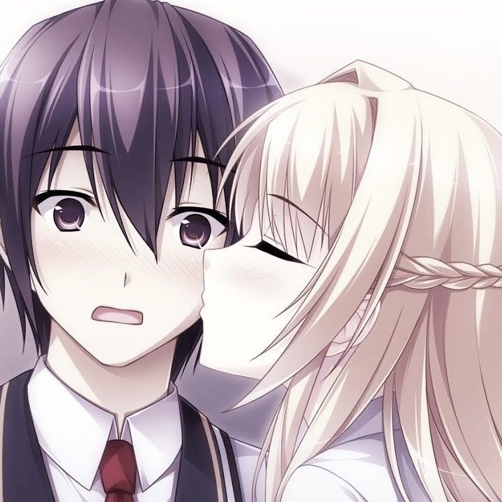 Create meme: anime in the genre of romance, anime art kiss, couple anime