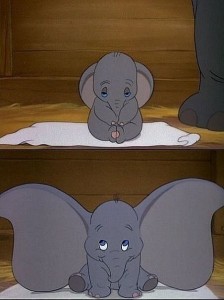 Create meme: baby elephant Dumbo, Dumbo