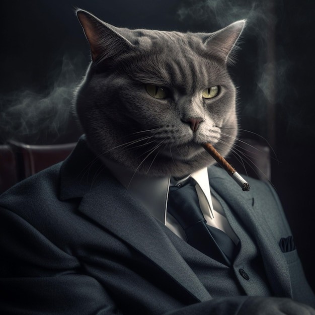 Создать мем: котик с сигаретой, кошечка, котики