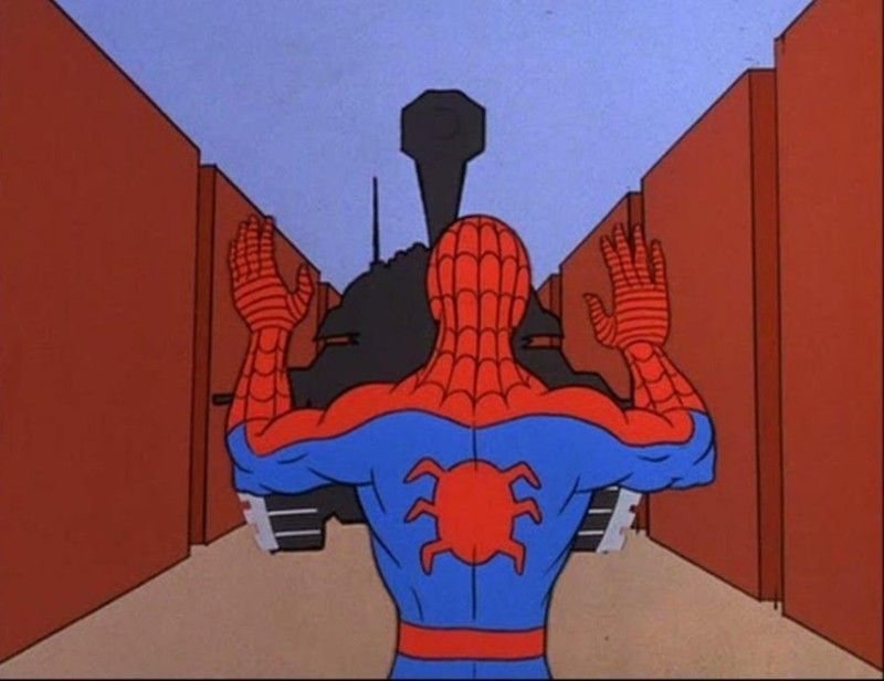 Создать мем: мем два человека паука, мем человек паук, человек паук мемы