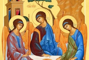 Создать мем: День Святой Троицы, икона святой троицы, икона святая троица