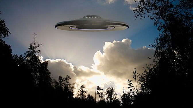 Create meme: the truth about ufos, ufo in the sky, alien flying saucer