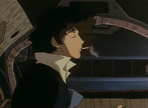 Create meme: cowboy bebop , cowboy bebop smokes, cowboy bebop whatever happens happens