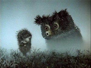 Create meme: cartoon hedgehog in the fog, hedgehog in the fog