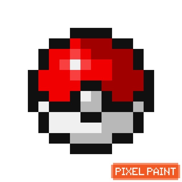 Create meme: pokeball by cells, pixel pokeball, pixel art