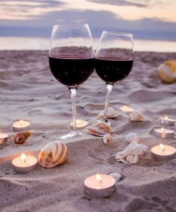 Create meme: two glasses of wine, wine and the sea